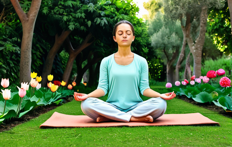 Tranquil Meditation Scene**

A serene individual meditating in a peaceful garden in Lisbon, Portugal, surrounded by lush greenery and colorful flowers, sitting in a lotus position, eyes closed, focused on inner peace. Fully clothed in modest, comfortable clothing, appropriate attire for meditation. Safe for work, professional quality, perfect anatomy, correct proportions, natural pose, high resolution, well-formed hands, proper finger count, natural body proportions, family-friendly.

**