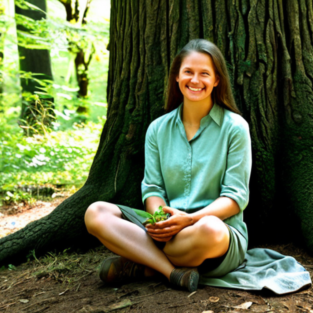 내면의 지혜를 통한 삶의 균형 찾기 - Self-Compassion & Nature**

Prompt:  A serene woman with a gentle smile, fully clothed in comfortabl...