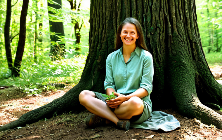 내면의 지혜를 통한 삶의 균형 찾기 - Self-Compassion & Nature**

Prompt:  A serene woman with a gentle smile, fully clothed in comfortabl...