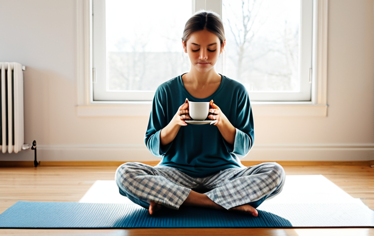 내면의 지혜를 통한 삶의 균형 찾기 - Self-Compassion & Nature**

Prompt:  A serene woman with a gentle smile, fully clothed in comfortabl...